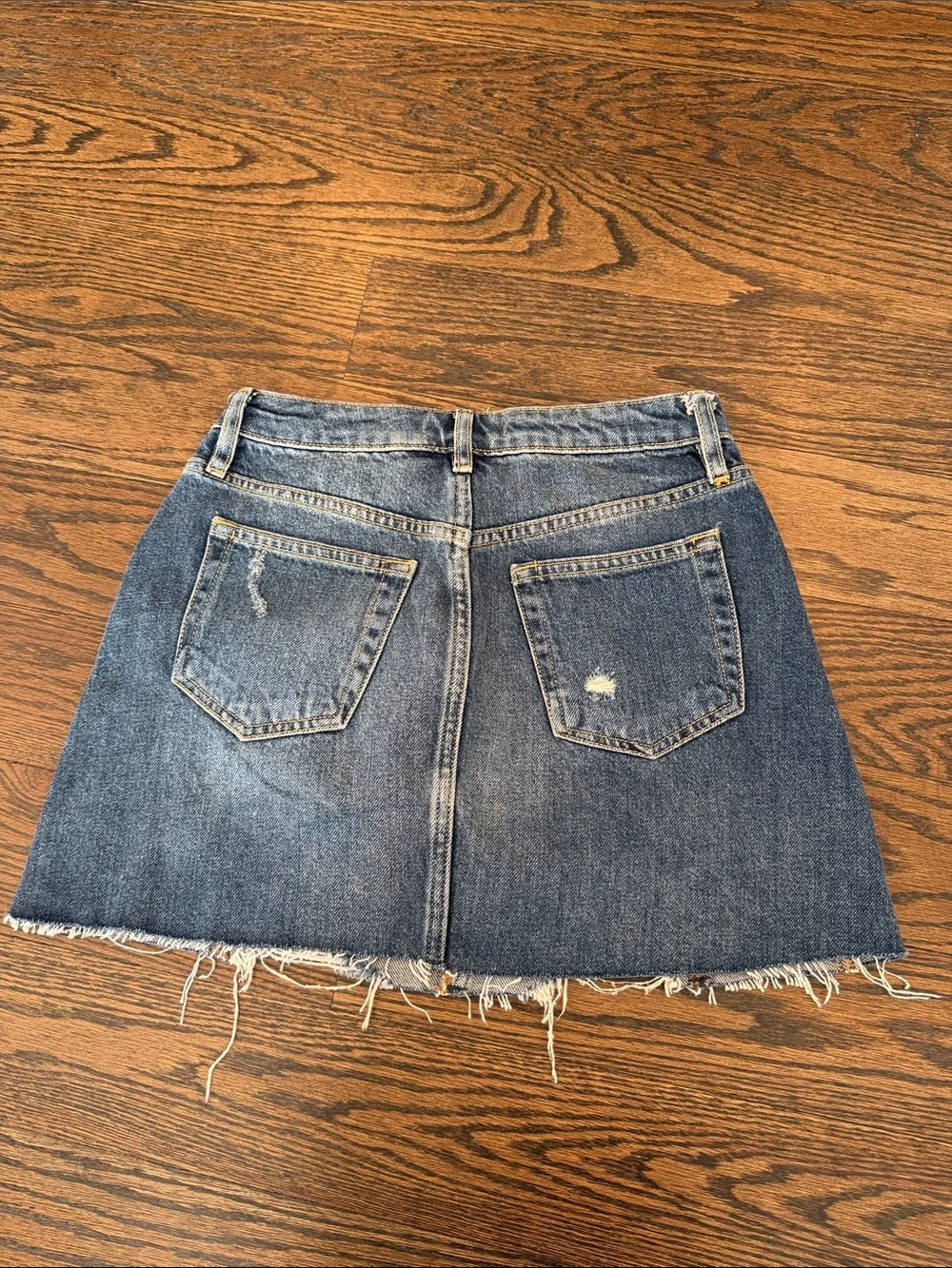 We The Free distressed button down  denim mini skirt - Picture 3 of 5